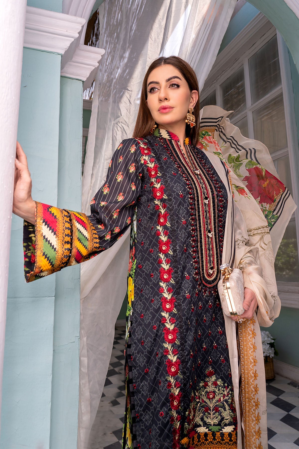 0107-TEHZIB DIGITAL PRINTED LAWN UNSTITCHED