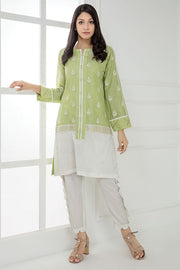 2235-PISTA-GREEN EMBROIDERED LAWN STITCHED