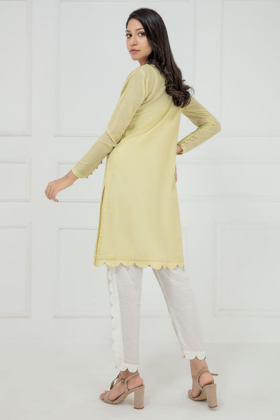 2281-LIGHT-YELLOW EMBROIDERED LAWN STITCHED