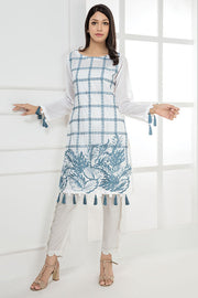 2282-WHITE EMBROIDERED LAWN STITCHED