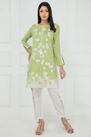 2283-PARROT-GREEN EMBROIDERED LAWN STITCHED