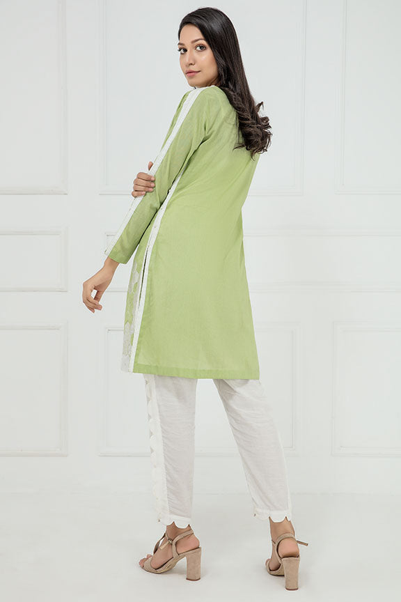 2283-PARROT-GREEN EMBROIDERED LAWN STITCHED