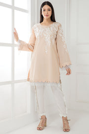 2286-LIGHT-PEACH EMBROIDERED LAWN STITCHED
