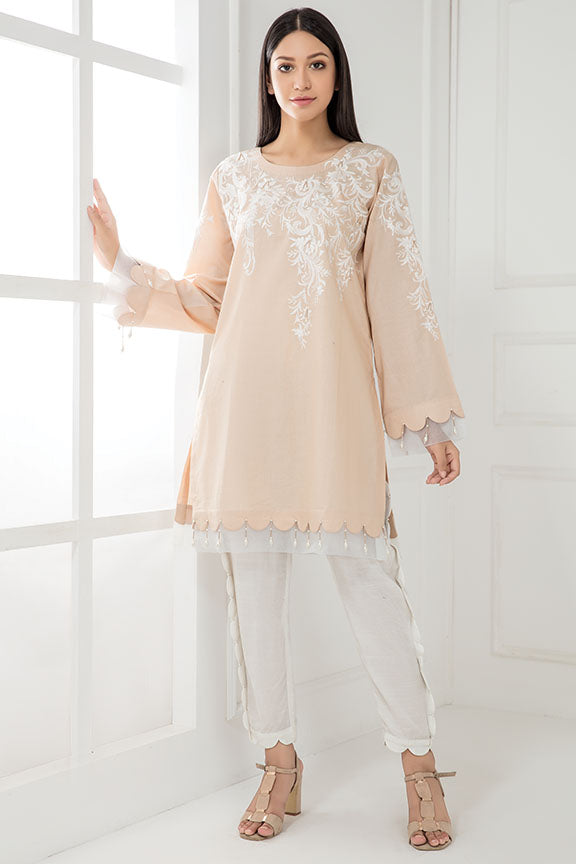 2286-LIGHT-PEACH EMBROIDERED LAWN STITCHED