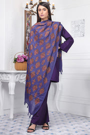 2416-FUN-BLUE EMBROIDERED WOOL SHAWL