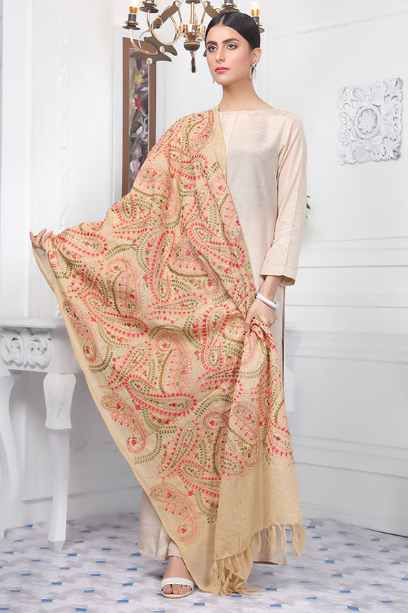 2421-MOON-MIST EMBROIDERED WOOL SHAWL