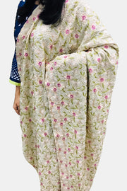 2321 OFF WHITE EMBROIDERED SILK SHAWL