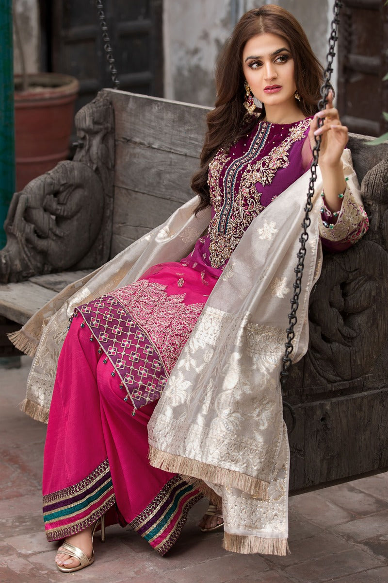 2354-MULBERRY-ASTIRE EMBROIDERED SILK NET UNSTITCHED