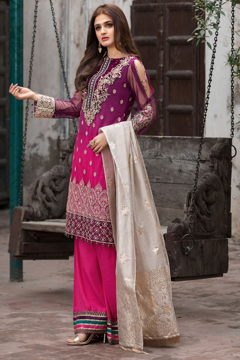 2354-MULBERRY-ASTIRE EMBROIDERED SILK NET UNSTITCHED