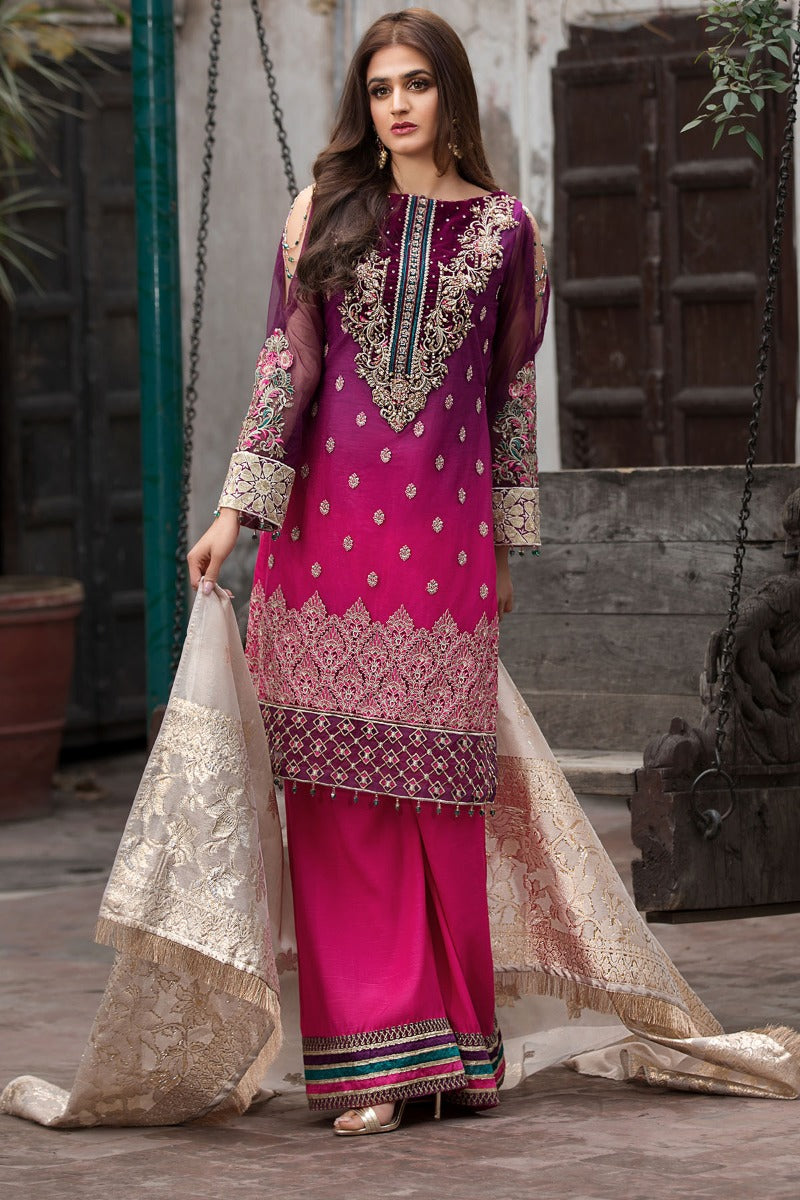 2354-MULBERRY-ASTIRE EMBROIDERED SILK NET UNSTITCHED