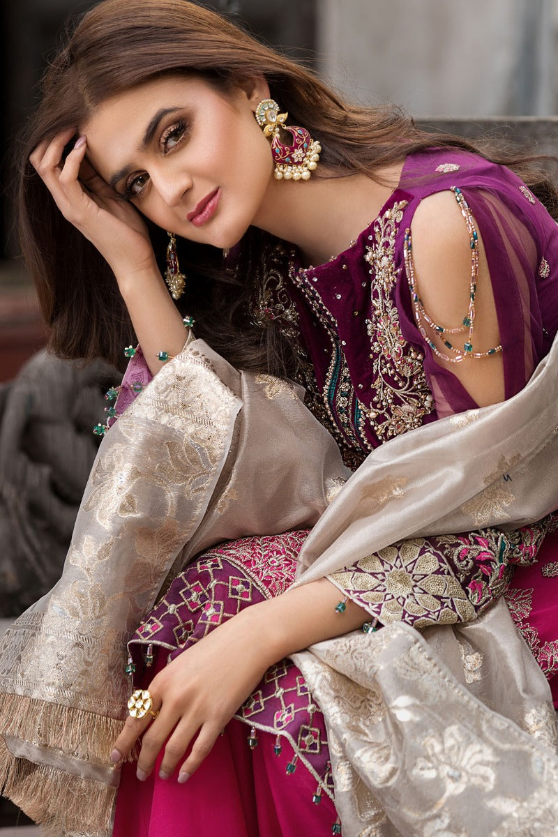 2354-MULBERRY-ASTIRE EMBROIDERED SILK NET UNSTITCHED