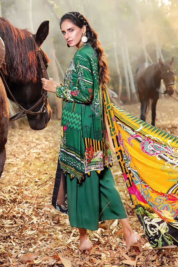2400-LINEAL-FOLK DIGITAL PRINTED LINEN STITCHED