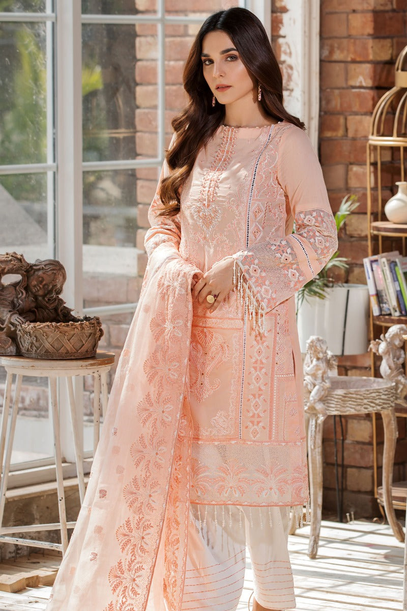 2444-SOFT-AMBER EMBROIDERED LAWN UNSTITCHED