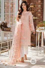 2444-SOFT-AMBER EMBROIDERED LAWN STITCHED