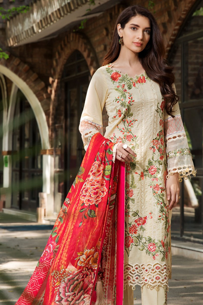 2449-YELLOW-MIST EMBROIDERED LAWN UNSTITCHED