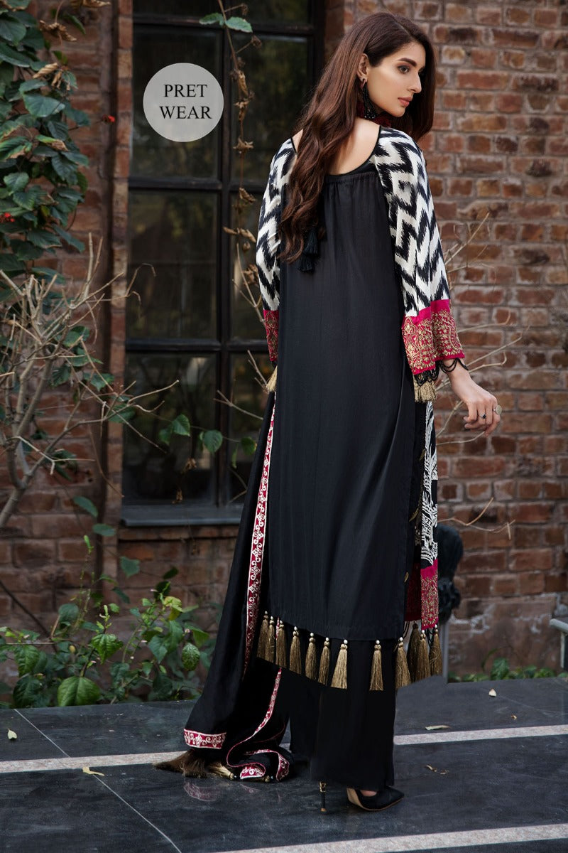 2450-BLACK-ELEGANCE EMBROIDERED LAWN STITCHED