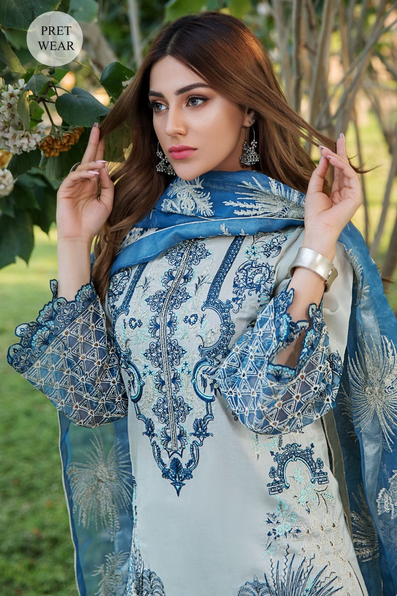 2455-QUILL-GREY EMBROIDERED LAWN STITCHED