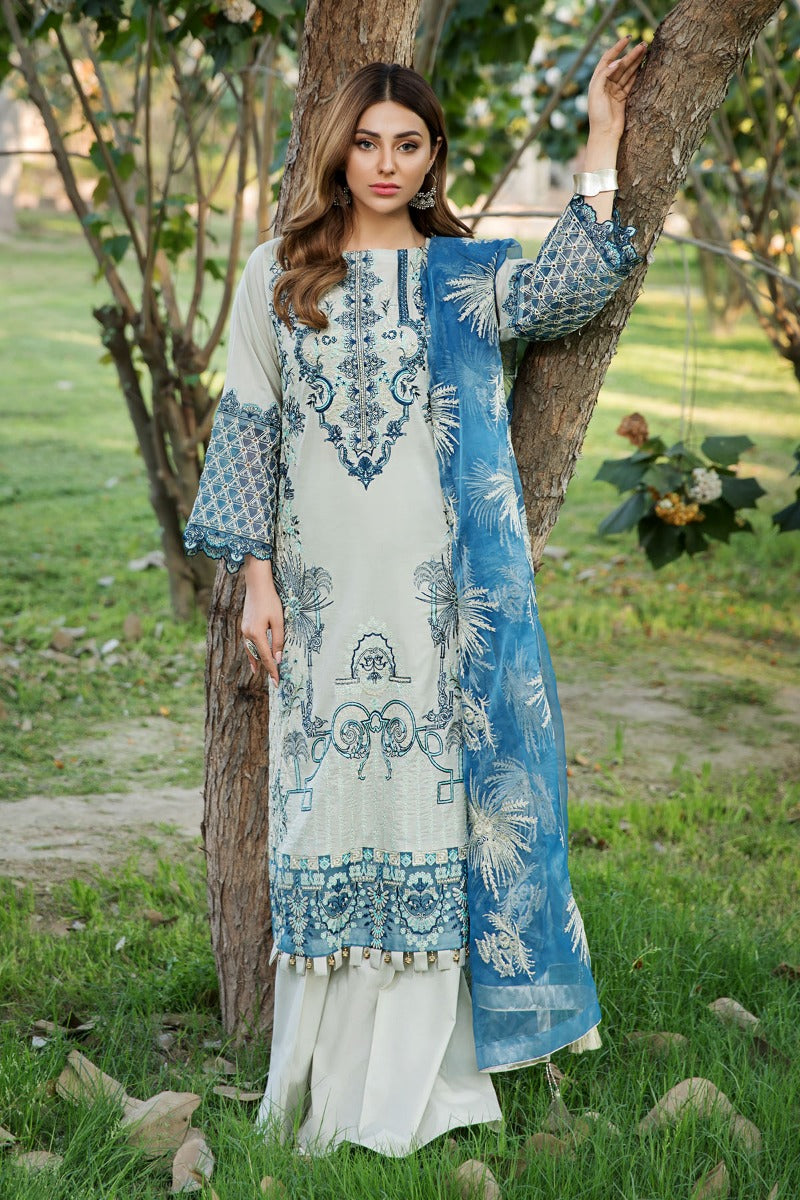 2455-QUILL-GREY EMBROIDERED LAWN UNSTITCHED