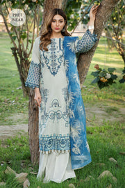 2455-QUILL-GREY EMBROIDERED LAWN STITCHED
