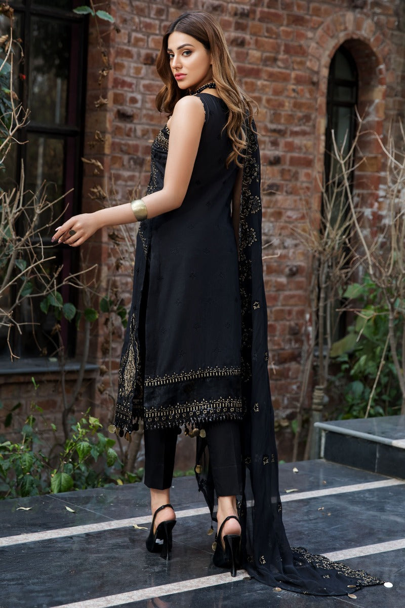 2456-BLACK-JEWEL EMBROIDERED LAWN UNSTITCHED