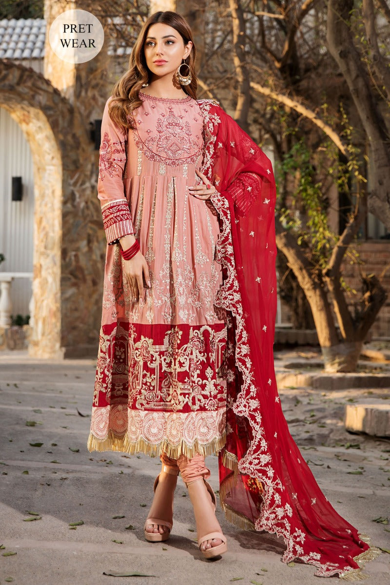 2457-WAX-FLOWER EMBROIDERED LAWN STITCHED
