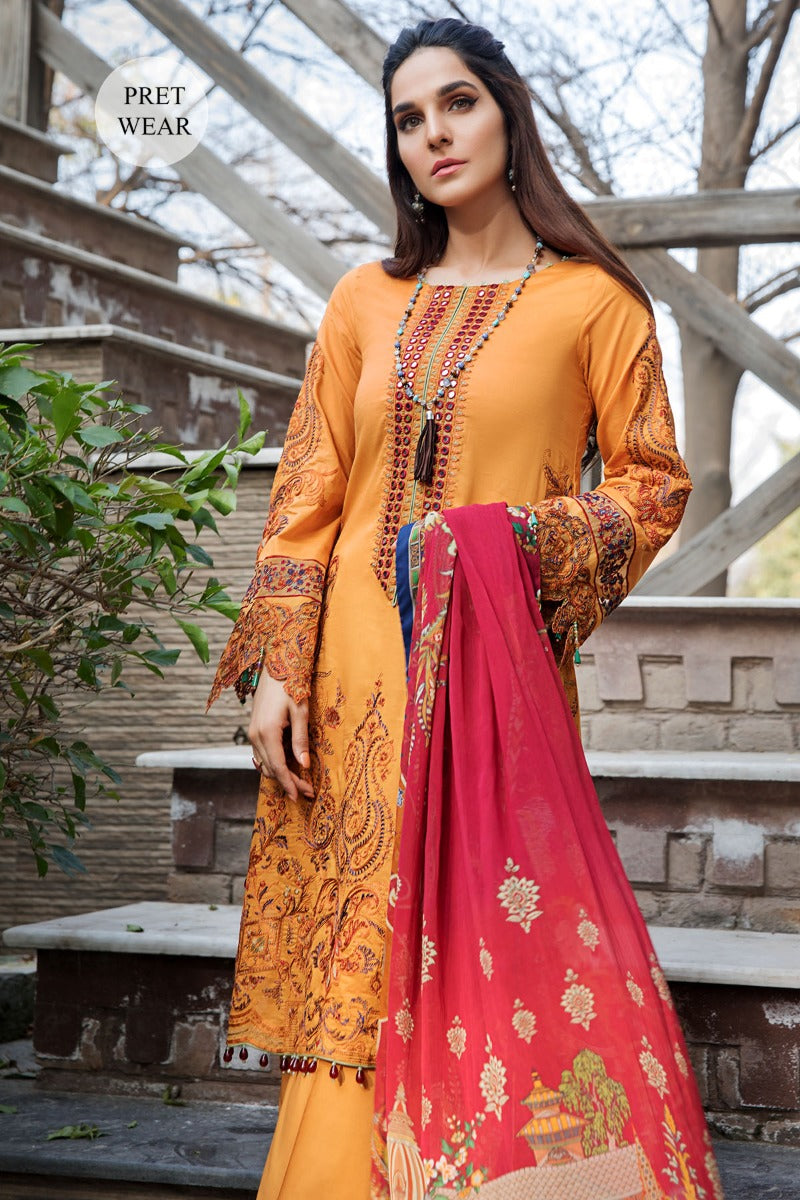 2458-TULIP-TREE EMBROIDERED LAWN STITCHED