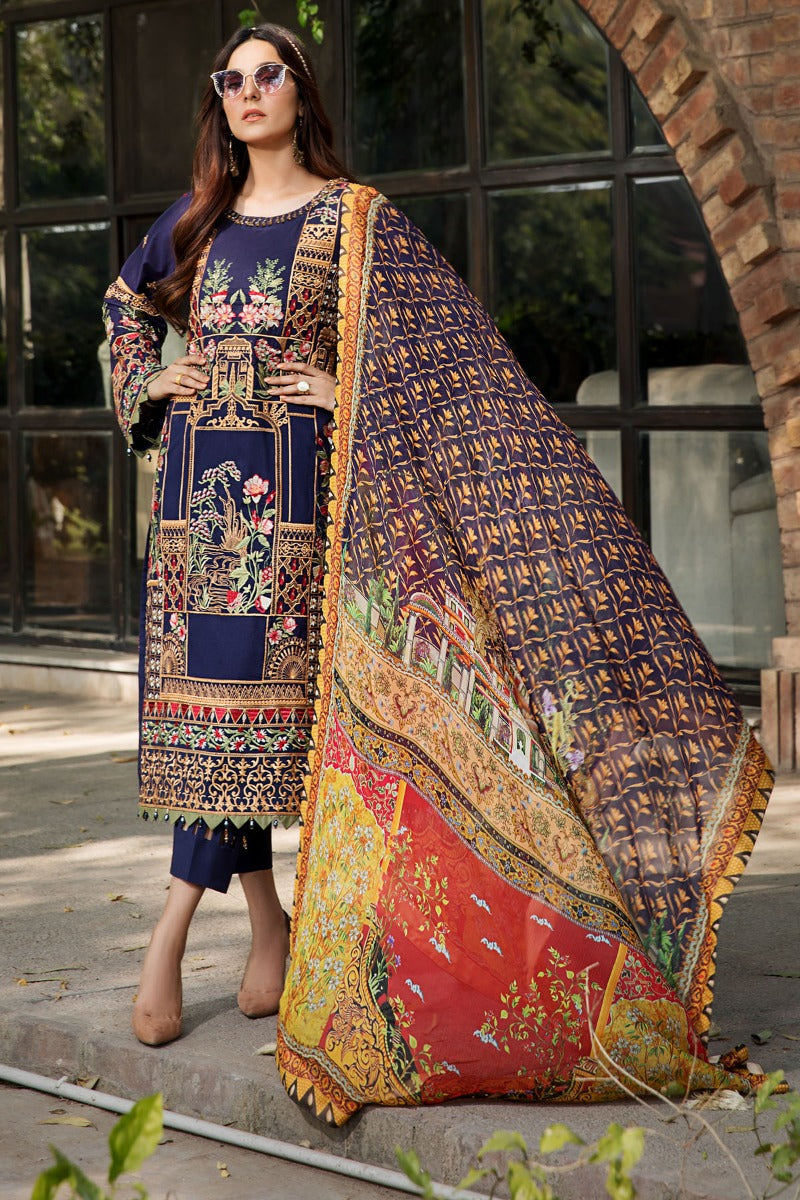 2460-COLD-PURPLE EMBROIDERED LAWN UNSTITCHED