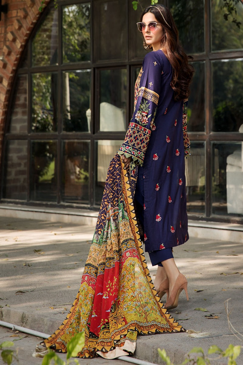 2460-COLD-PURPLE EMBROIDERED LAWN UNSTITCHED
