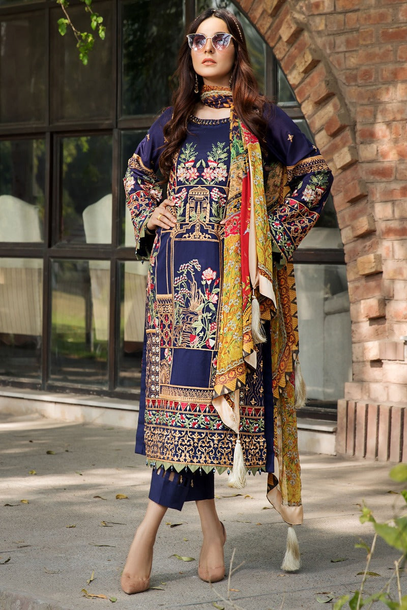 2460-COLD-PURPLE EMBROIDERED LAWN UNSTITCHED