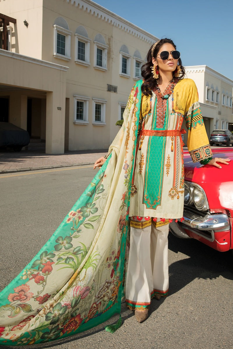 2515-GOLD-SAND DIGITAL PRINTED LAWN UNSTITCHED