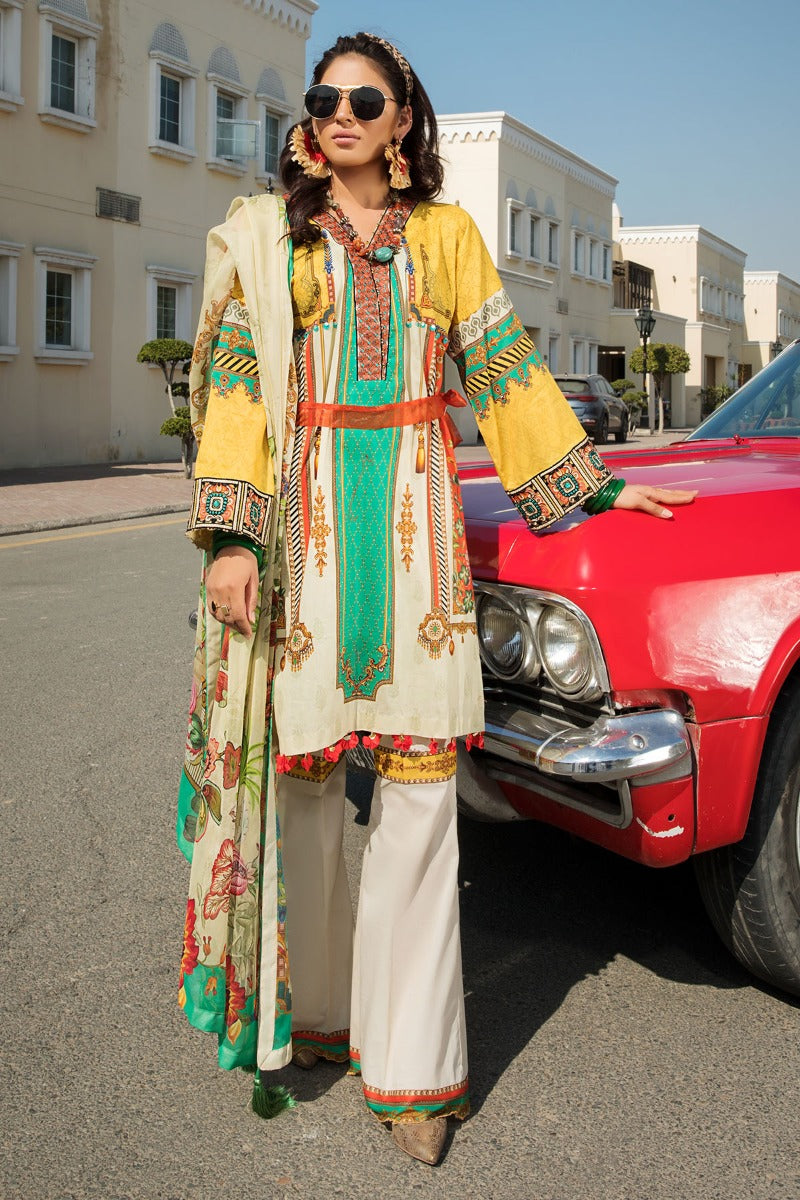 2515-GOLD-SAND DIGITAL PRINTED LAWN UNSTITCHED