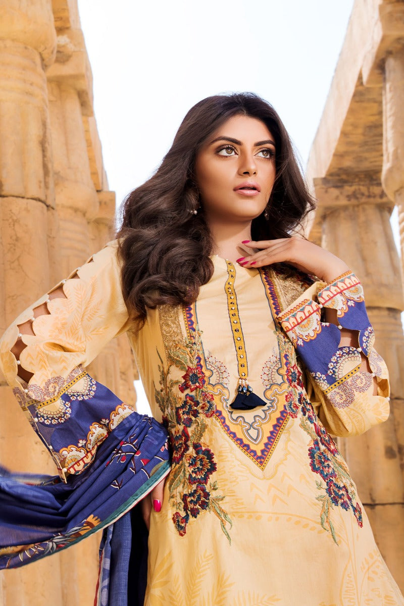 2521-CITRON-YELLOW DIGITAL PRINTED LAWN UNSTITCHED