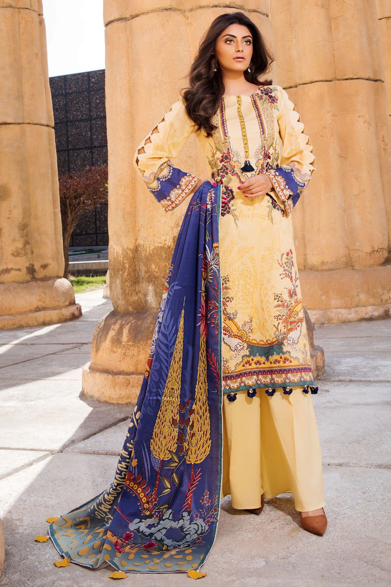 2521-CITRON-YELLOW DIGITAL PRINTED LAWN UNSTITCHED