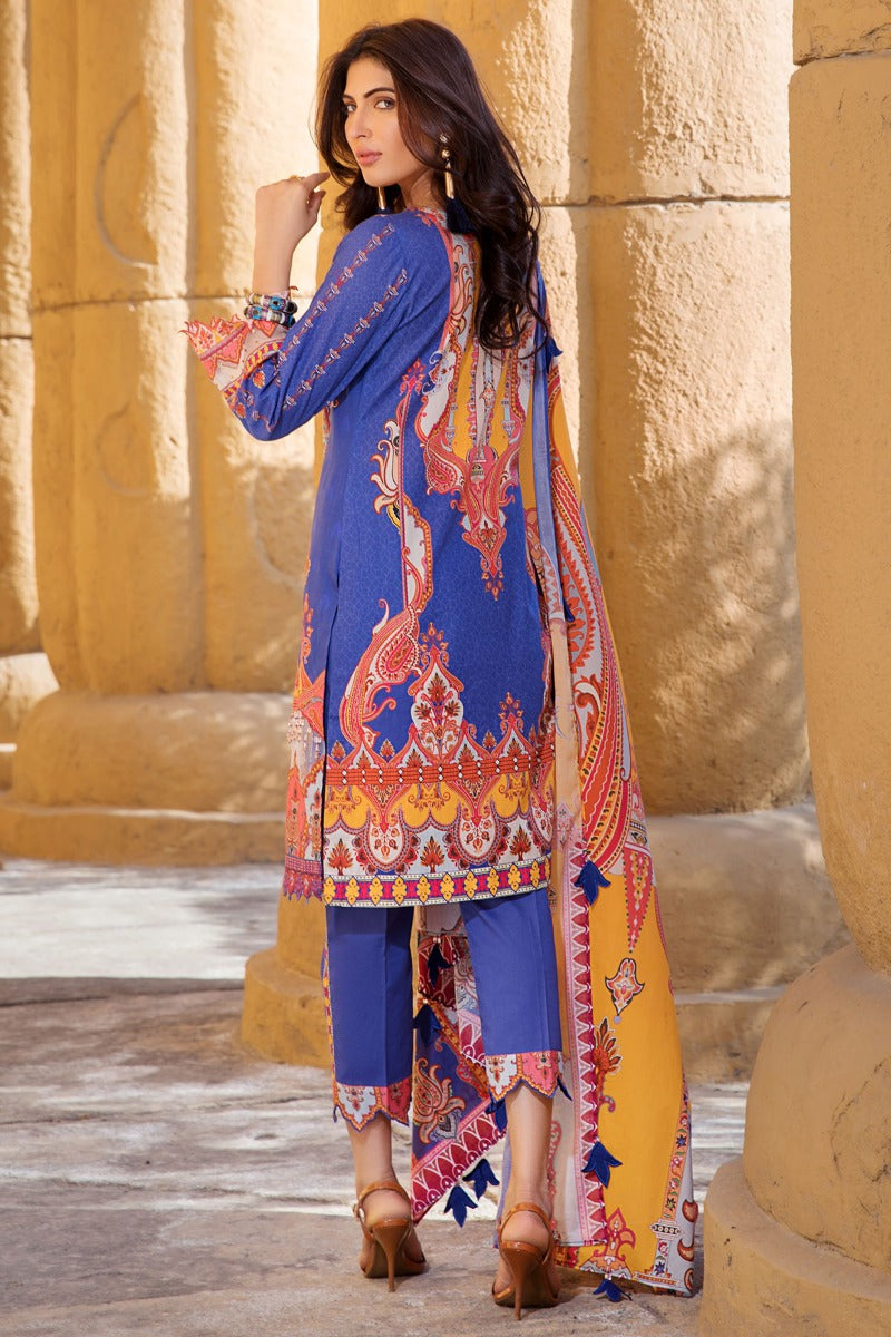 2526-RICH-BLUE DIGITAL PRINTED LAWN UNSTITCHED