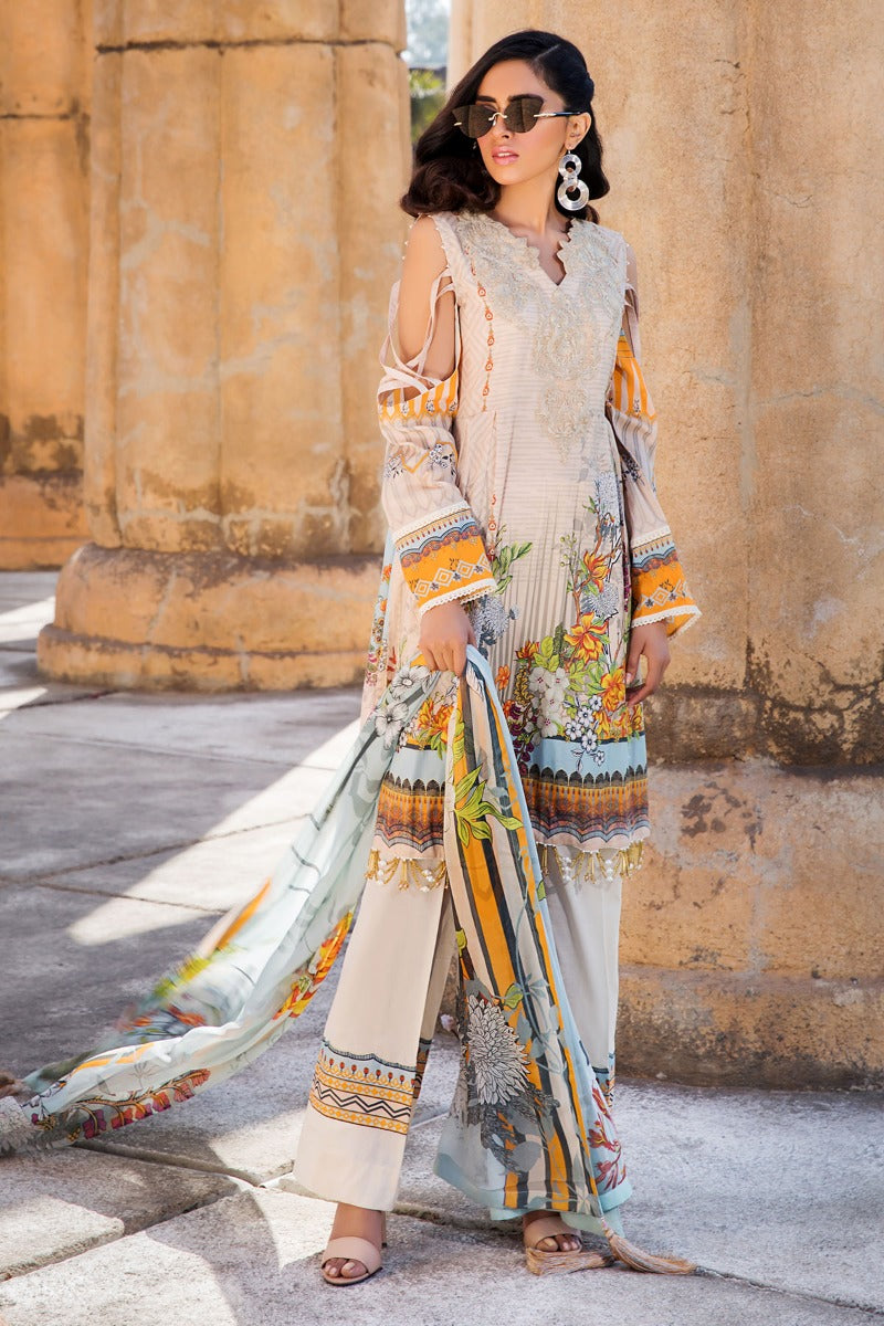2528-MAJ-BEIGE DIGITAL PRINTED LAWN UNSTITCHED
