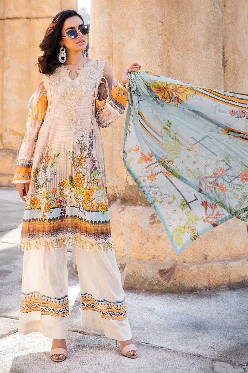 2528-MAJ-BEIGE DIGITAL PRINTED LAWN UNSTITCHED