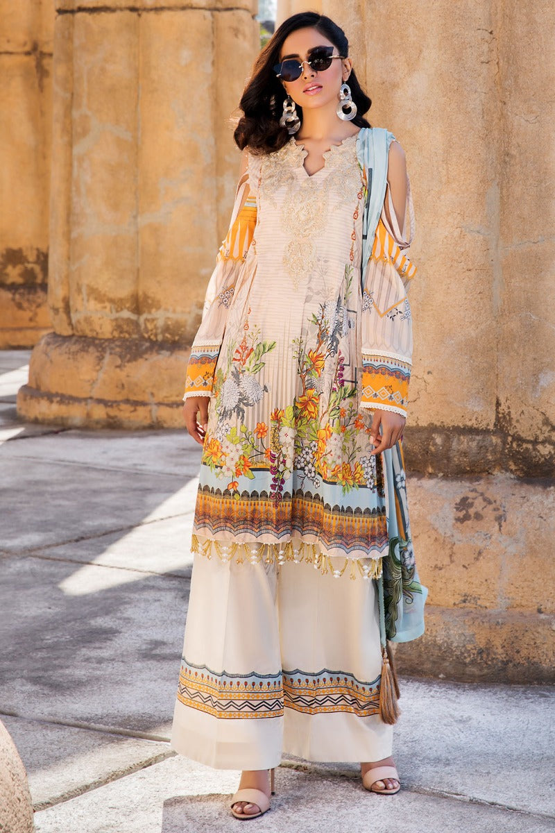 2528-MAJ-BEIGE DIGITAL PRINTED LAWN UNSTITCHED