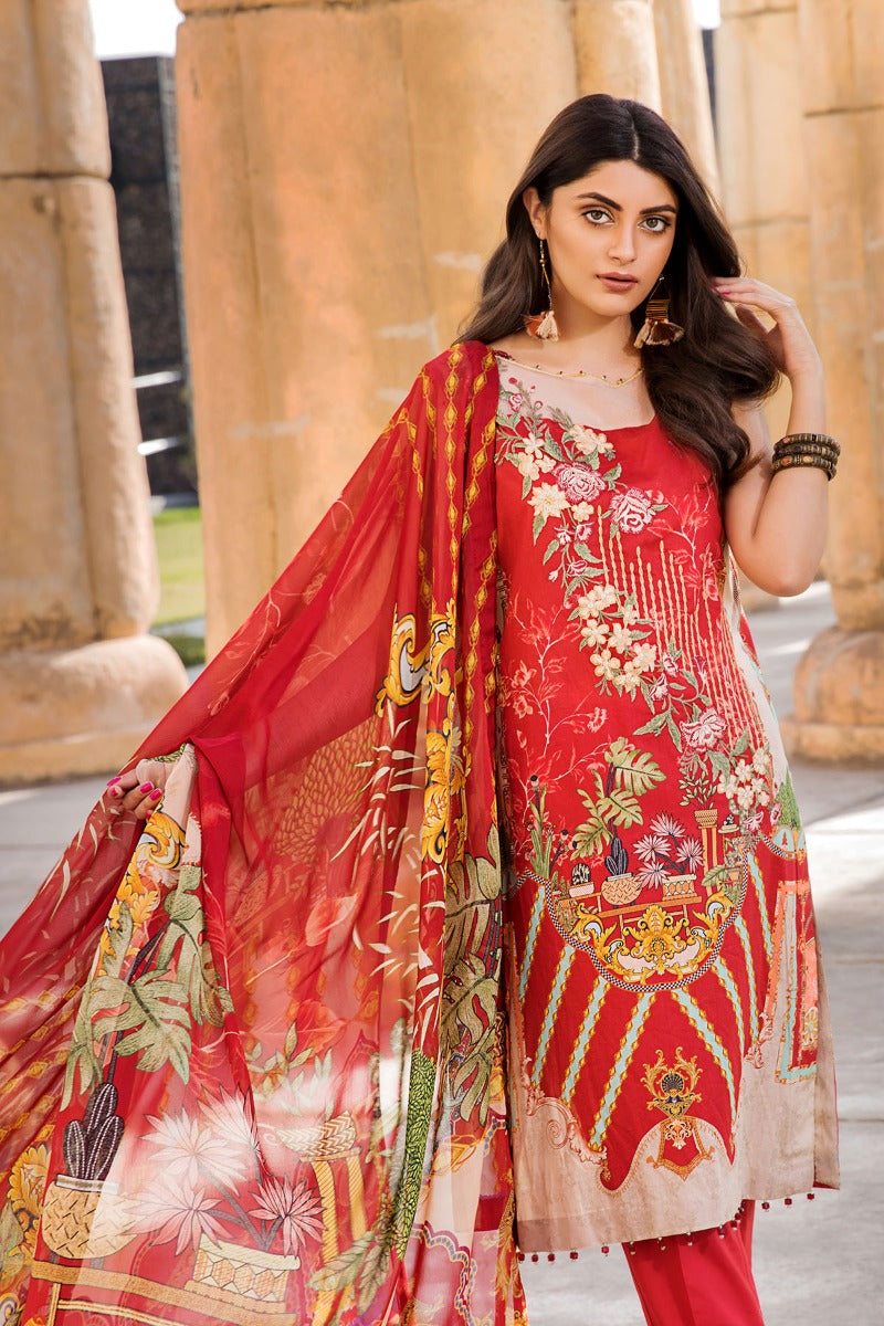 2529-ROMAN-GLEAM DIGITAL PRINTED LAWN UNSTITCHED
