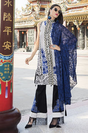 1677-BLACK-WHITE EMBROIDERED LAWN UNSTITCHED