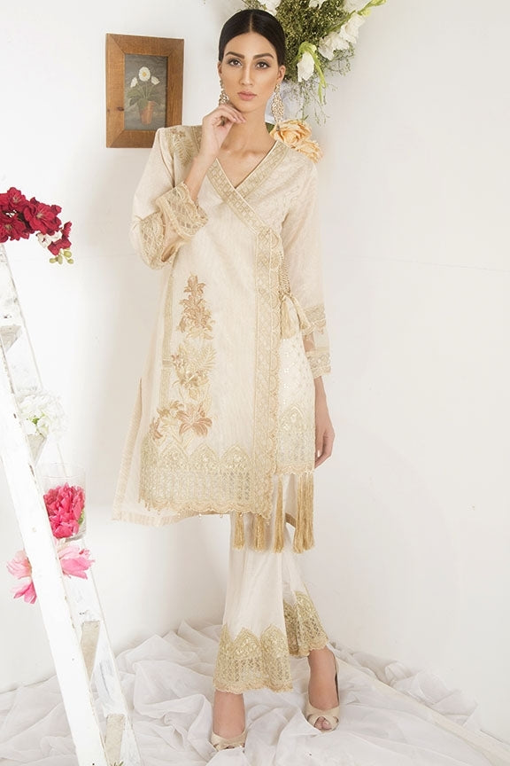 1860-GOLD EMBROIDERED JAMAVAR UNSTITCHED