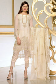 1894-OFF-WHITE EMBROIDERED BEMBERG CHIFFON UNSTITCHED