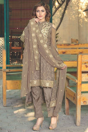 2013-MINK EMBROIDERED BEMBERG CHIFFON STITCHED