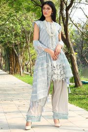 2051-SMOKE-BLUE EMBROIDERED LAWN UNSTITCHED