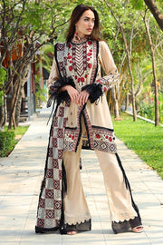 2053-CREAM EMBROIDERED LAWN UNSTITCHED
