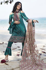 2053-DULL-FEROZY EMBROIDERED LAWN UNSTITCHED