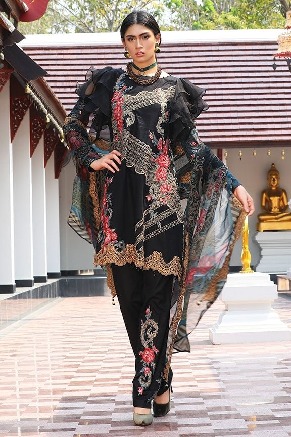 2057-BLACK EMBROIDERED LAWN UNSTITCHED