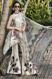2057-CREAM EMBROIDERED LAWN UNSTITCHED