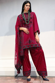 2060-INDIGENEOUS-RED EMBROIDERED LAWN UNSTITCHED