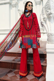 2066-SCARLET-RED EMBROIDERED LAWN UNSTITCHED