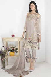 2103-IRON-GREY EMBROIDERED CRINKLE CHIFFON STITCHED
